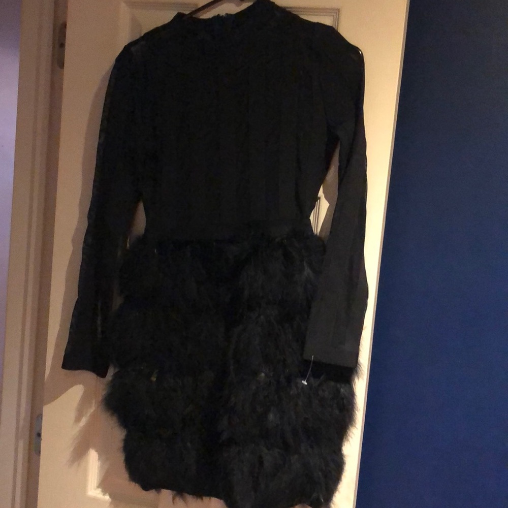 Black feather dress